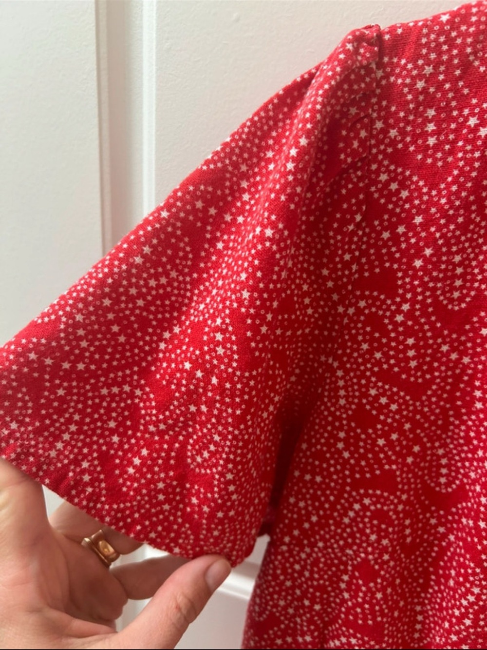 Universal Thread Red Button-Front V-Neck Mini Dress - Picture 4 of 5